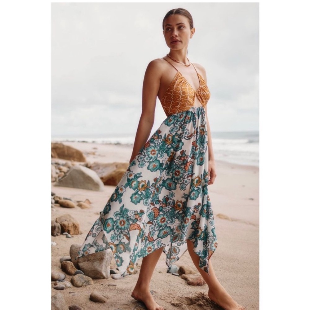 By Anthropologie The Alani Swim Maxi Dress Cover-Up Small